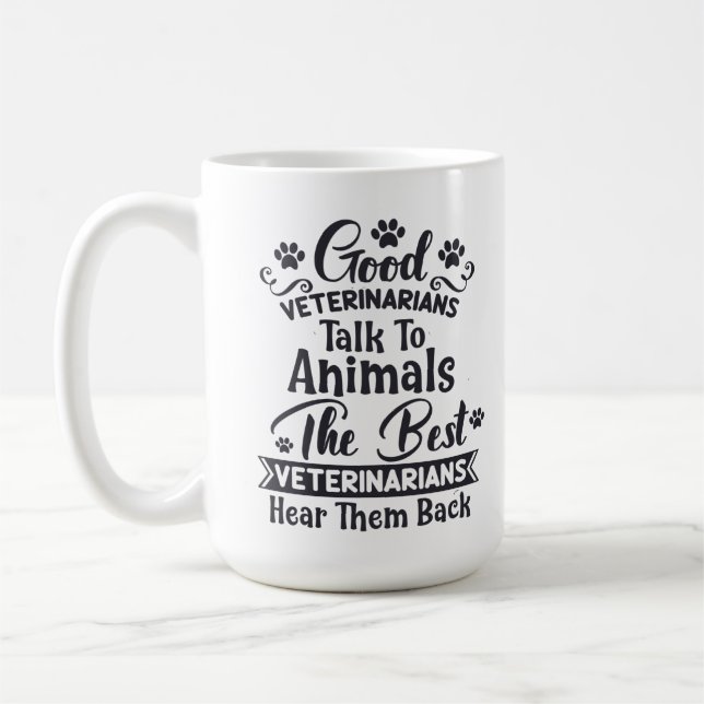 Caneca De Café Bom Veterinário Engraçado Fala com Animais (Esquerda)