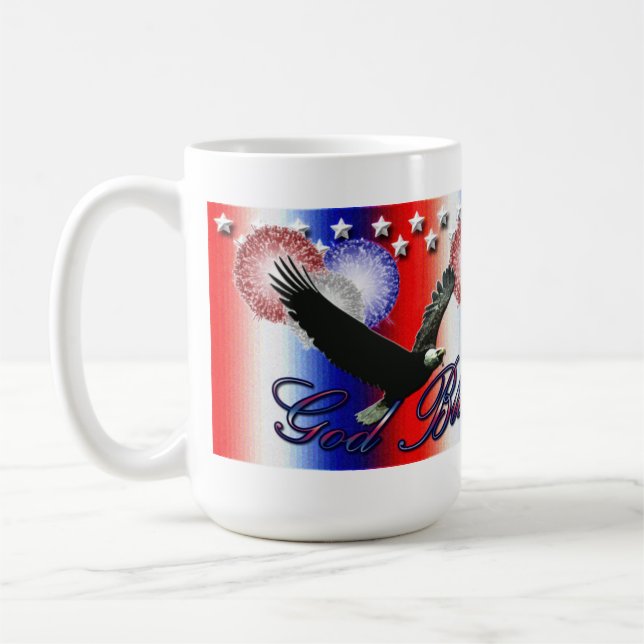 Caneca De Café Bomba Americana Patriótica da América do deus aben (Esquerda)