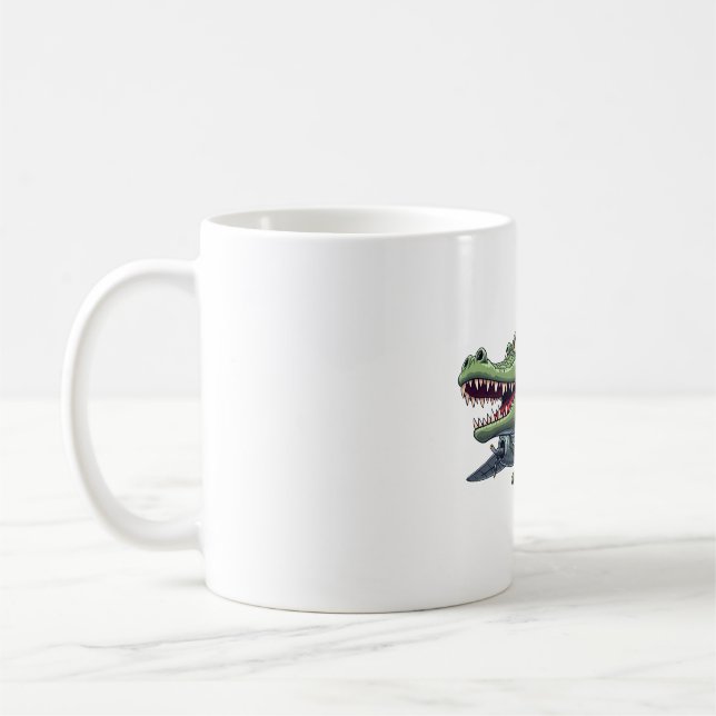 Caneca De Café Bombardino Crocodilo - Dentes Primeiro, Perguntas  (Esquerda)