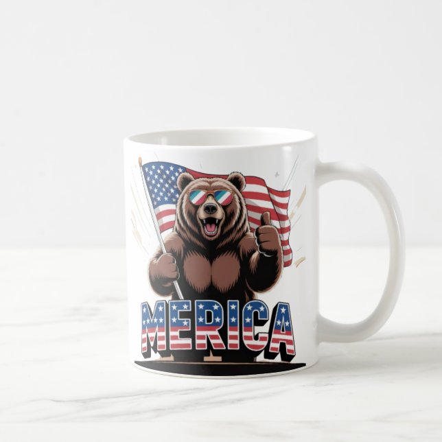 Caneca De Café Bombas Patrióticas Para Cima - Americana Divertida (Direita)