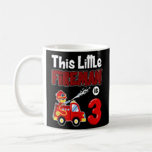 Caneca De Café Bombeiro aniversário de 3 anos Toddler Toddler Bom