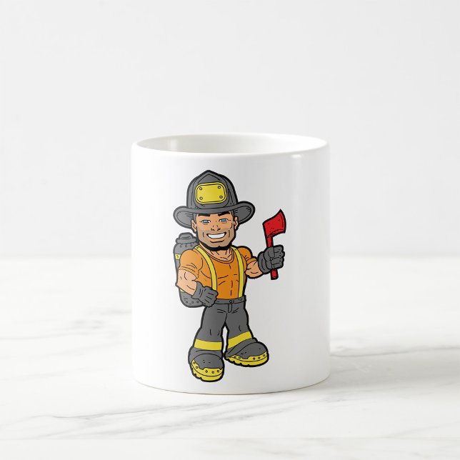 Caneca De Café Bombeiro Com Um Ax (Criador carregado)