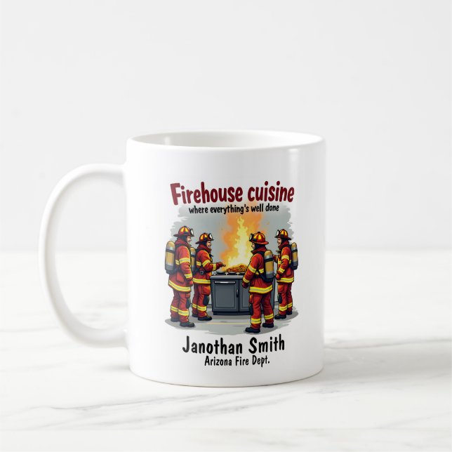 Caneca De Café Bombeiro Culinária Engraçado Único (Esquerda)