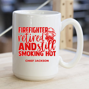 Caneca De Café Bombeiro Encantado Fumando Quente