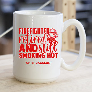 Caneca De Café Bombeiro Encantado Fumando Quente