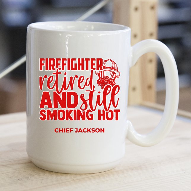 Caneca De Café Bombeiro Encantado Fumando Quente (Criador carregado)