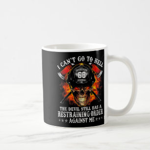 Caneca De Café Bombeiro Não posso ir ao inferno o diabo ainda