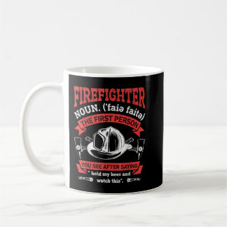 Caneca De Café Bombeiro Noel Definição Engraçado Bombeiros Bombei