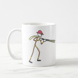 Caneca De Café Bombeiro Stickman