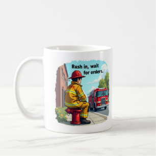 Caneca De Café Bombeiro Único ou Bombeiro com Caminhão de Bombeir