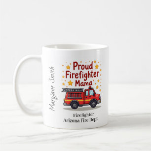 Caneca De Café Bombeiro Único ou Bombeiro com Caminhão de Bombeir