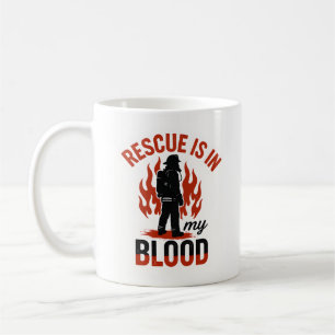 Caneca De Café Bombeiro Único ou Bombeiro de Vermelho e Preto