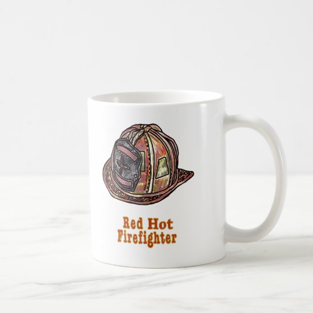 Caneca De Café Bombeiro Vermelho Quente (Direita)