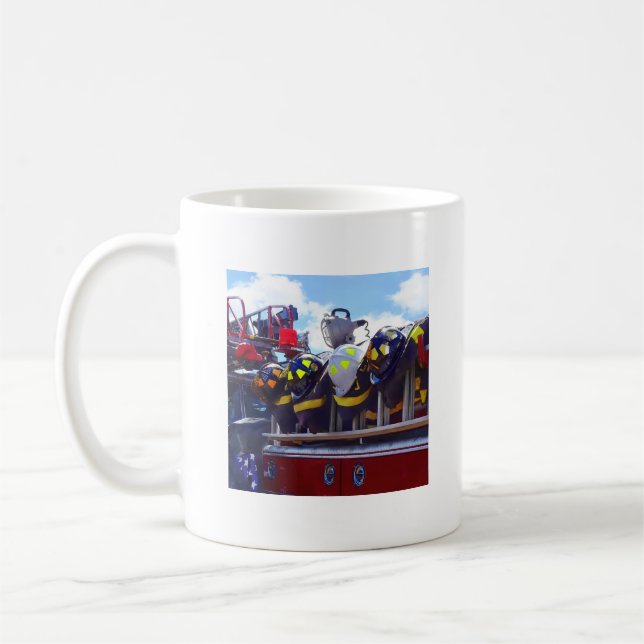 Caneca De Café Bombeiros - Capacetes de combate a incêndios (Esquerda)