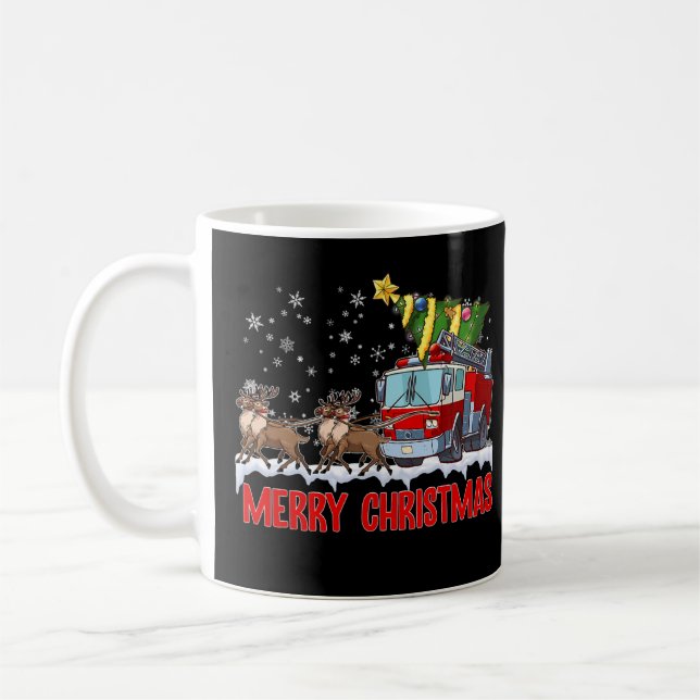 Caneca De Café Bombeiros de Papai noel Sleigh Fireman (Esquerda)