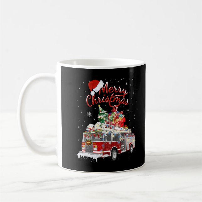 Caneca De Café Bombeiros de Papai noel Sleigh Fireman (Esquerda)