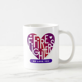 Caneca De Café Bombeiros Nós Amamos Você—Design Lover's Heart®
