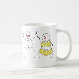 Caneca De Café Bondecos de Neve da Era do Biquíni