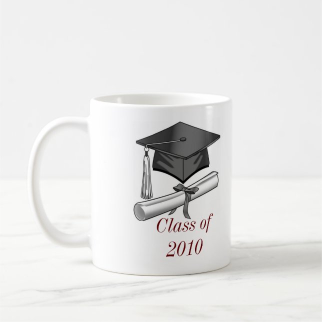 Caneca De Café boné e diploma, boné e diploma, classe de 2010… (Esquerda)