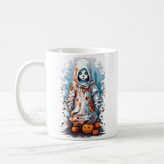 Caneca De Café Boneca Assombrada e Fantasmagórica de Halloween