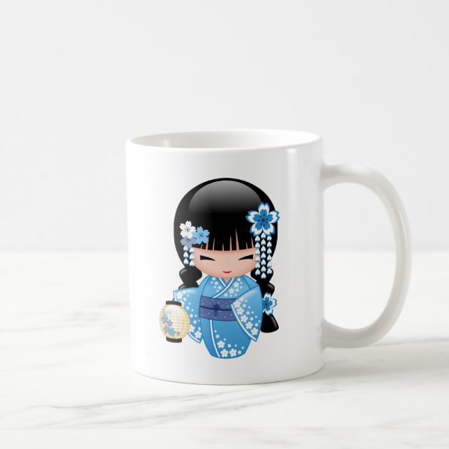 Caneca De Café Boneca de inverno Kokeshi - Garota Geisha Japonesa (Direita)