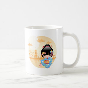 Caneca De Café Boneca de Maiko Kokeshi - menina de gueixa