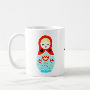 Caneca De Café Boneca de Matryoshka nidificação russa personage