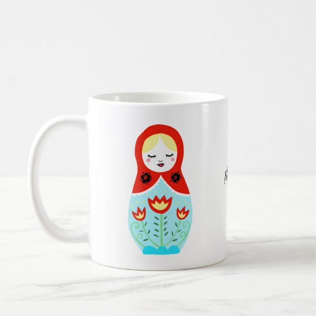 Caneca De Café Boneca de Matryoshka nidificação russa personagem  (Esquerda)