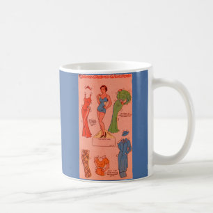 Caneca De Café Boneca de papel Jane Arden, de 1930, vestido verde
