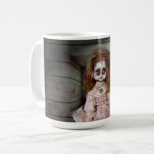 Caneca De Café Boneca de porcelana assombrada vintage SlipperyJoe