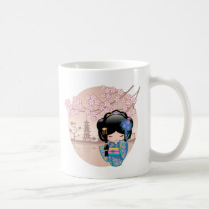 Caneca De Café Boneca Keiko Kokeshi - Café de Garota Kimono Geish