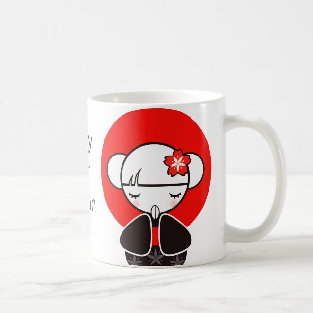 Caneca De Café Boneca Kokeshi (Direita)