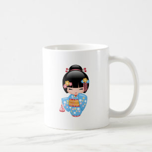 Caneca De Café Boneca Maiko Kokeshi - Garota Geisha Japonesa Boni