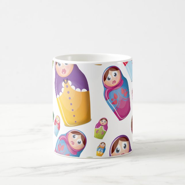 Caneca De Café Boneca Matryoshka - Padrão de Bonecas Russas Aninh (Centro)