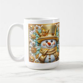 Caneca De Café Boneco de Neve 3D de Natal 