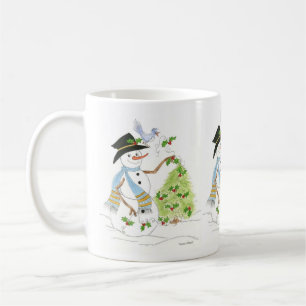 Caneca De Café Boneco de Neve com um Azulejo