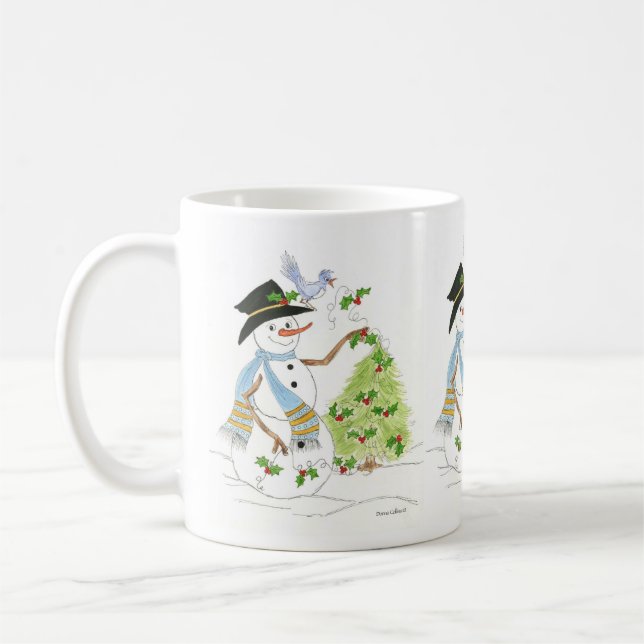Caneca De Café Boneco de Neve com um Azulejo (Esquerda)