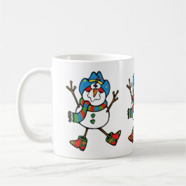Caneca De Café Boneco de Neve Cowboy do Natal Ocidental Com Chapé