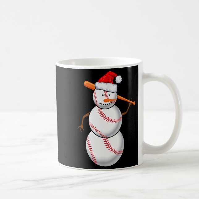Caneca De Café Boneco de Neve de Fã de Beisebol Presente Divertid (Direita)