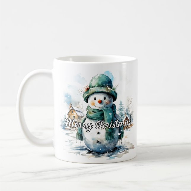 Caneca De Café Boneco de Neve de Inverno Aconchegante (Esquerda)