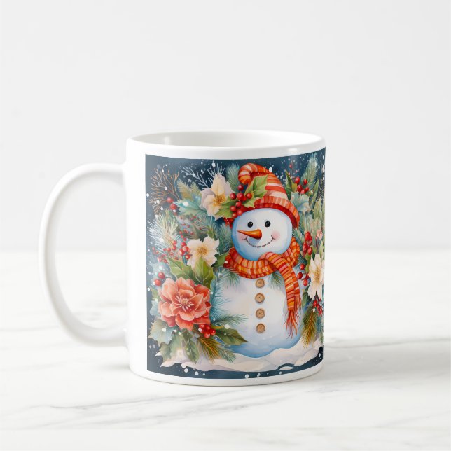 Caneca De Café Boneco de Neve de Natal (Esquerda)