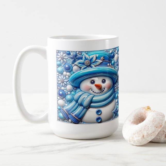 Caneca De Café Boneco de Neve de Natal 3D (Com Donut)