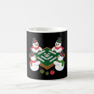 Caneca De Café Boneco de Neve de Natal Mahjong Mesa Férias de Nat