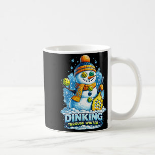 Caneca De Café Boneco de neve de pickleball no inverno fazendo di