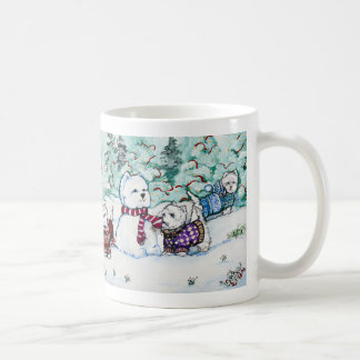 Caneca De Café Boneco de neve de Terrier branco de montanhas