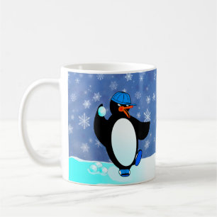 Caneca De Café Boneco de neve decapitado! Pinguim impertinente!
