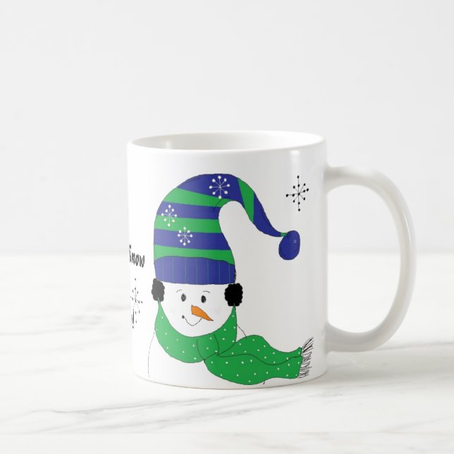 Caneca De Café Boneco de Neve Deixe Nevar (Direita)
