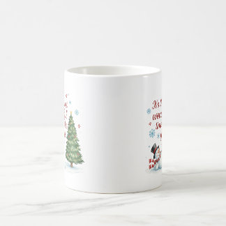 Caneca De Café Boneco de Neve Divertido e Pinheiro Feliz Natal