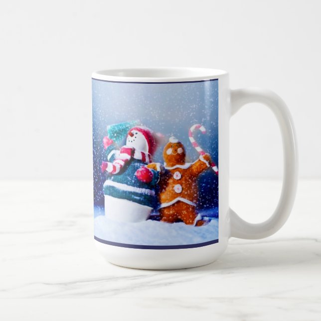 Caneca De Café Boneco de Neve e o Homem de Biscoito (Direita)