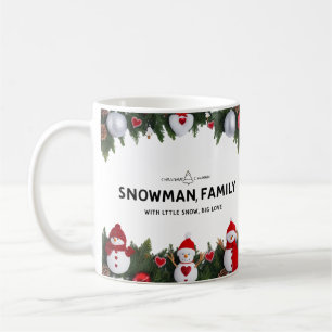 Caneca De Café Boneco de Neve Família Tipografia Moderna Clássica
